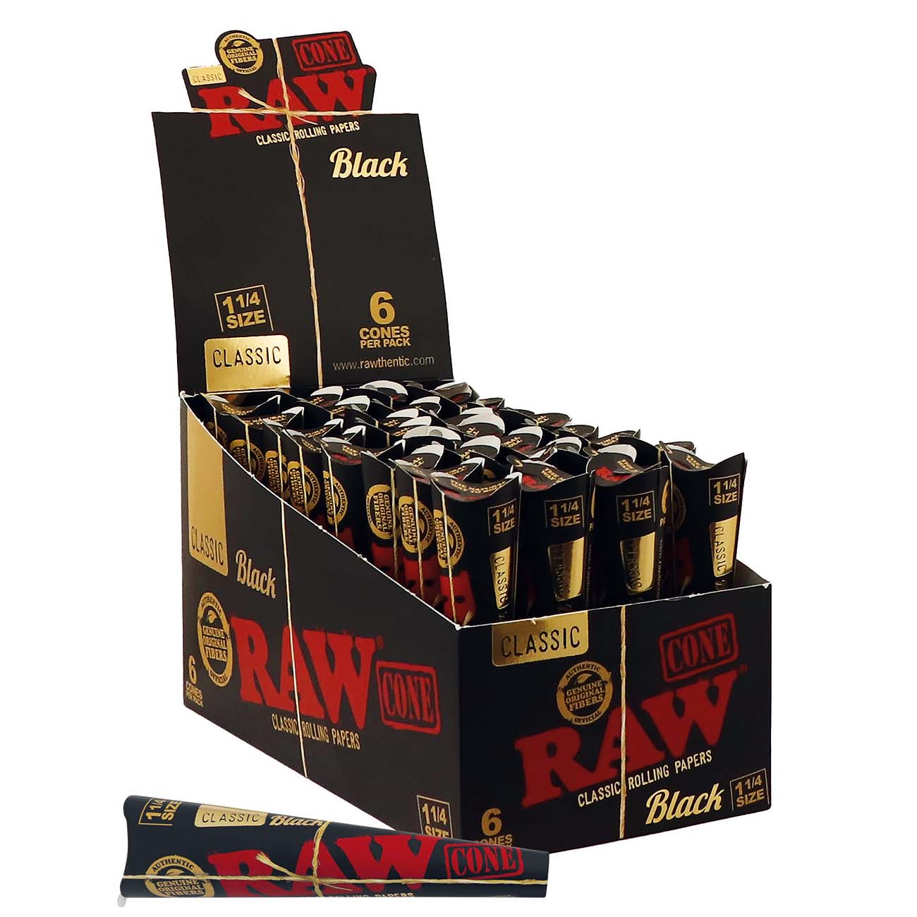 Конусы RAW Black 1¼ 6 шт