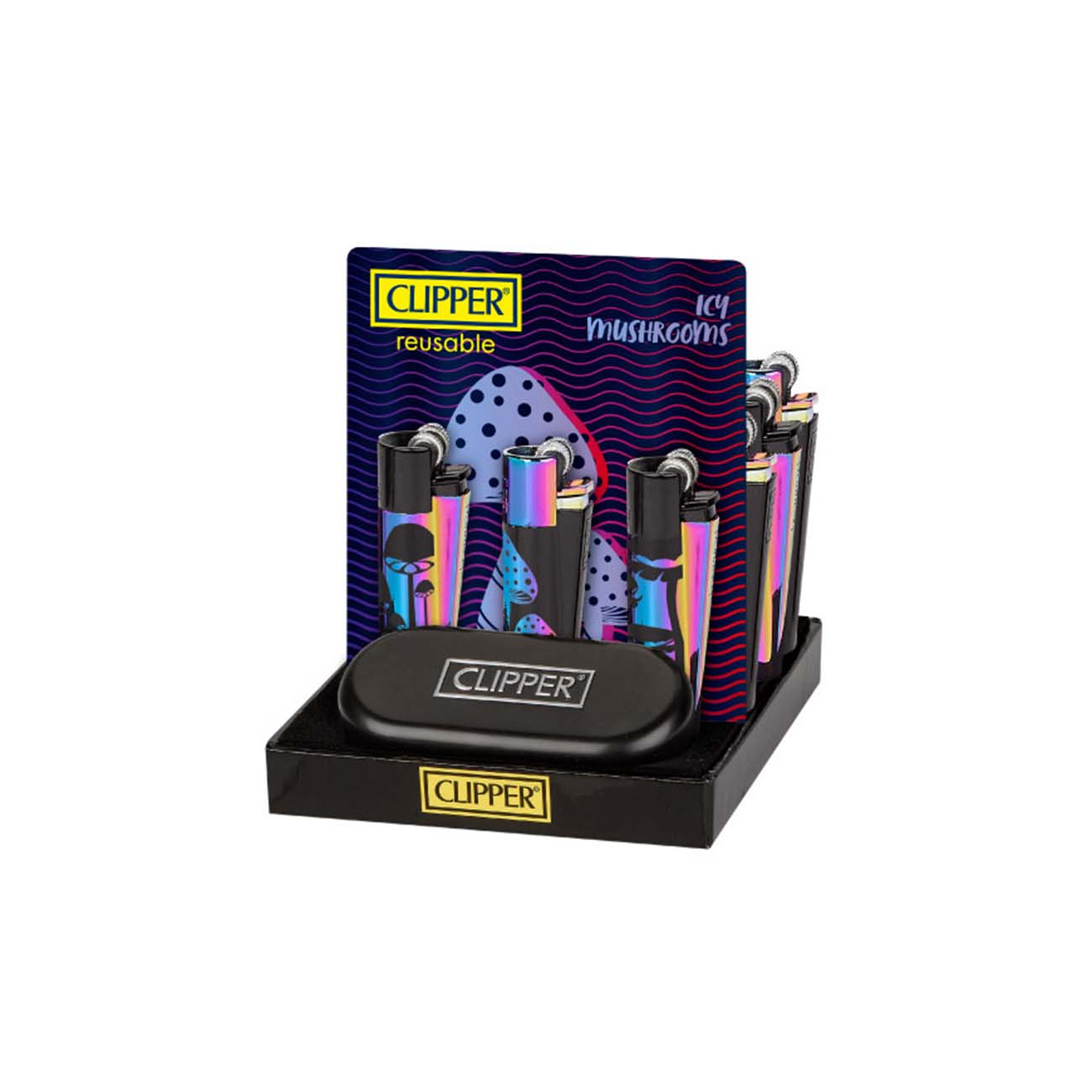 Зажигалка металлическая Clipper™ Icy Mushroom