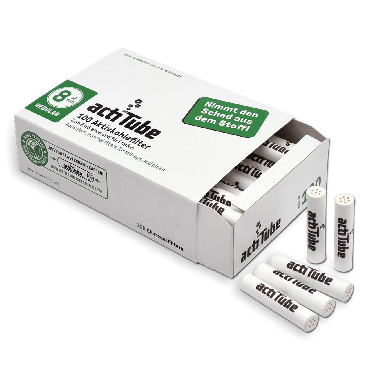 Фильтры угольные ActiTube 8 мм 100 шт