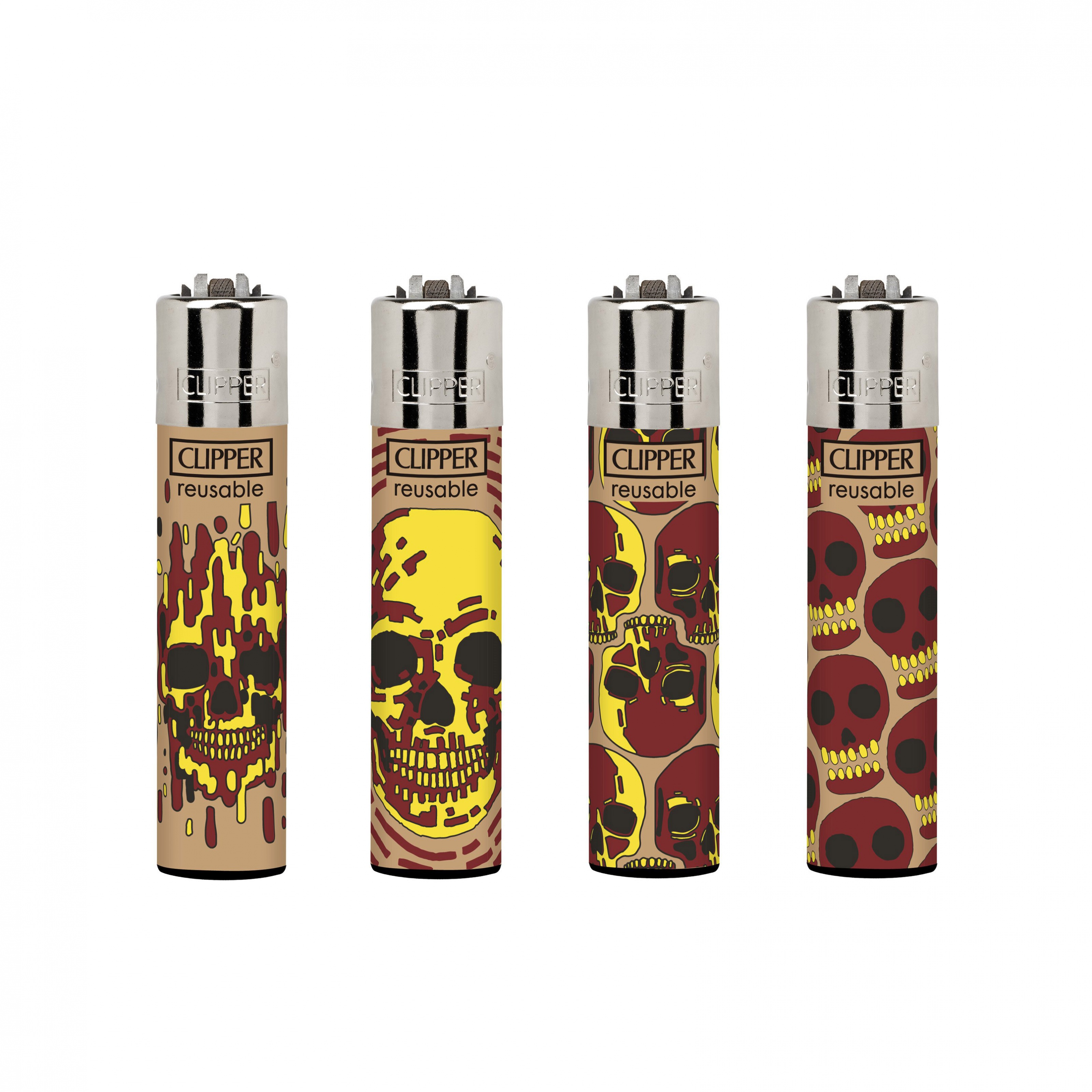 Зажигалка Clipper™ Skulls Fire